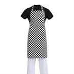 Delantal con peto Whites a cuadros negros y blancos