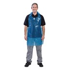 Delantal desechable azul de polietileno 