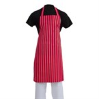 Delantal con peto Whites a rayas rojo y blanco