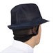 Sombrero con redecilla Trilby azul marino