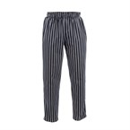 Pantalón ancho chef Chef Works rayas blancas y negras