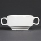 Taza de consomé con asas porcelana blanca 115mm Olympia