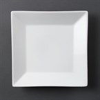 Plato cuadrado con borde ancho blanco Olympia