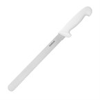 Cuchillo rebanador con hoja dentada Hygiplas 25,5cm blanco