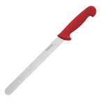 Cuchillo rebanador con hoja dentada Hygiplas 25,5cm rojo