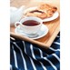 Platos de taza de capuchino blancos Olympia