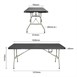 Mesa multiusos plegable al centro Bolero 183cm negra