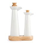 Juego de vinagrera y aceitera blanco Olympia