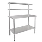 Mesa de acero inox con estantes Vogue 1800mm