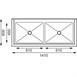 Fregadero doble profundo 1410 x 600 Vogue