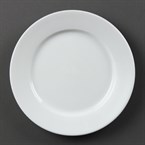 Platos llanos borde ancho Olympia blancos 202mm