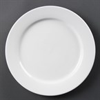 Platos llanos borde ancho Olympia blancos 280mm