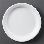 Platos llanos borde estrecho Olympia blancos 180mm