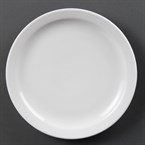 Platos llanos borde estrecho Olympia blancos 250mm
