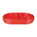 Bandeja pequeña de policarbonato Kristallon roja con compartimentos 322mm
