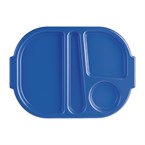 Bandeja pequeña de policarbonato Kristallon azul con compartimentos 322mm