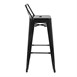 Taburete alto Bistro acero con respaldo negro Bolero
