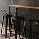 Taburete alto Bistro acero con respaldo negro Bolero