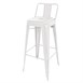 Taburete alto Bistro acero con respaldo blanco Bolero