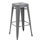 Taburete alto Bistro acero gris metalizado Bolero