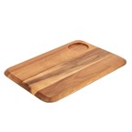 Tabla redondeada de acacia para carne Olympia