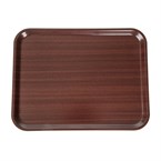 Bandeja laminada Cambro de cafetería caoba