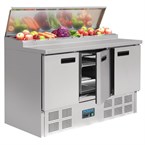 Mostrador de preparación de pizza y ensalada refrigerado 390L Polar Serie G