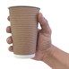 Vaso pared ondulada para bebidas calientes papel kraft Fiesta 455ml (Caja 25)