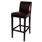 Taburetes altos con respaldo para barra Bolero símil piel marrón oscuro