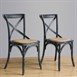 Sillas de comedor Bolero madera con respaldo negro lavado