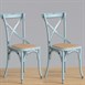 Sillas de comedor Bolero madera con respaldo azul lavado antiguo