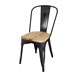 Sillas para comedor de acero con asiento de madera (juego de 4)