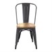 Sillas para comedor de acero con asiento de madera (juego de 4)