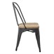 Sillas para comedor de acero con asiento de madera (juego de 4)