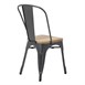 Sillas para comedor de acero con asiento de madera (juego de 4)