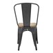 Sillas para comedor de acero con asiento de madera (juego de 4)