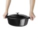 Cazuela de hierro ovalada Vogue negra 5L