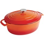 Cazuela de hierro ovalada Vogue naranja 5L