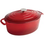 Cazuela de hierro ovalada Vogue roja 5L