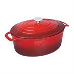 Cazuela de hierro ovalada Vogue roja 6L