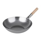 Wok acero templado 356mm Vogue base plana