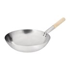 Wok acero templado 356mm Vogue base redonda
