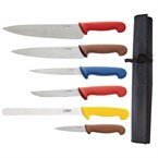 Juego de cuchillos de cocina Hygiplas codificados por color y estuche