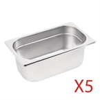 Kit 5 contenedores Gastronorm un cuarto Vogue