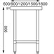 Mesa de trabajo sin peto Vogue acero inoxidable 1200 x 600mm