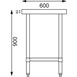 Mesa de trabajo sin peto Vogue acero inoxidable 1500 x 600mm