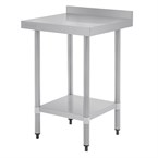 Mesa de trabajo con peto Vogue acero inoxidable 600 x 600mm