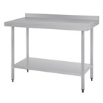 Mesa de trabajo con peto Vogue acero inoxidable 1200 x 600mm