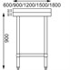 Mesa de trabajo con peto Vogue acero inoxidable 1200 x 600mm