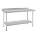 Mesa de trabajo con peto Vogue acero inoxidable 1500 x 600mm